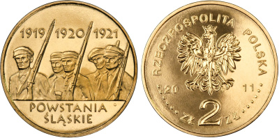 Польша 2 злотых 2011 MW, Силезские восстания KM 792 нордик UNC 4676-836