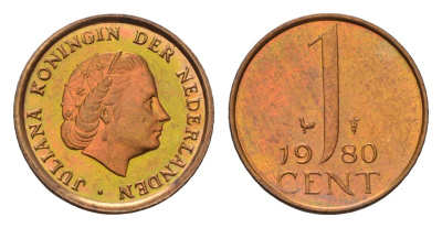 Нидерланды 1 цент 1980 Юлиана (1949-1980) KM 180 бронза UNC M82-12
