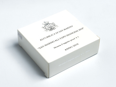 Сан-Марино 5 евро 2010 Экспо Шанхай-2010, в оригинальной коробке с сертификатом KM NEW серебро PROOF 2-5-2-13