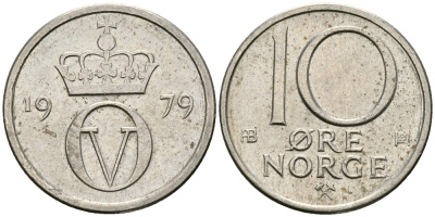НОРВЕГИЯ 10 ЭРЕ 1979 KM 416 медно-никель 84-361