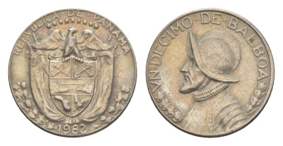 Панама 1/10 бальбоа 1982 KM 10 медь плакированная медно-никелем 4644-624