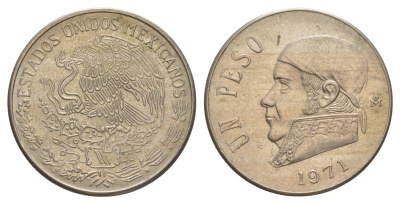 Мексика 1 песо 1971 Хосе Мария Морелос KM 460 медно-никель 4628-956