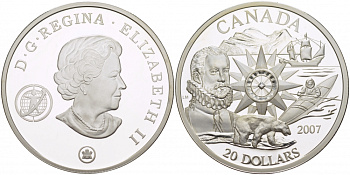 Канада 20 долларов 2007 Международный полярный год KM 737 серебро PROOF 1082-2-62