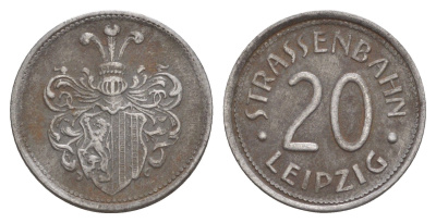 Лейпциг 20 пфеннигов ND Men05 14844.2, Men18 18643.2 железо 4582-926
