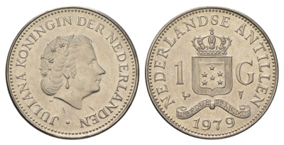 Нидерландские Антильские острова (Нидерландские Антилы) 1 гульден 1979 KM 12 никель UNC 4628-846