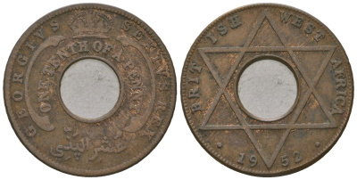 Британская Западная Африка 1/10 пенни 1952 Георг VI (1936-1952) KM 26a бронза 4621-233