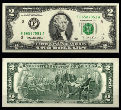 США 2 доллара 1995 Pick 497 бумага UNC (пресс) 8605-33-3-1