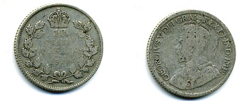 Канада 10 центов 1920 Георг V (1910-1936) серебро 46-1123