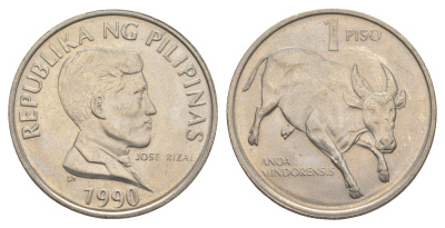 Филиппины 1 писо 1990 KM 243.1 медно-никель UNC 4635-1117