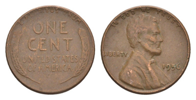 США 1 цент 1956 KM 132 бронза 4644-562