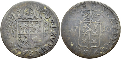 ШВЕЙЦАРИЯ 1 БАТЦЕН 1710 КАНТОН SITTEN KM 27 серебро 560-1811