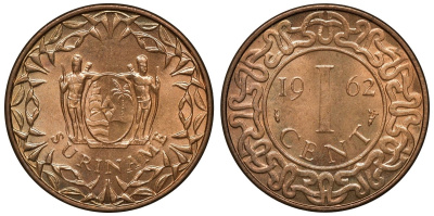 Суринам 1 цент 1962 KM 11 бронза UNC M54-16