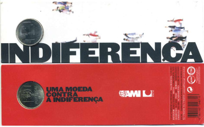 Португалия 1 1/2 евро 2008 в оригинальном картонном буклете, Международная медицинская помощь - Против безразличия UNC 00-00