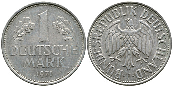 ФРГ 1 МАРКА 1971 F KM 110 медно-никель 4110-752