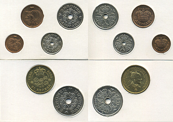 Дания набор из 6 монет 2000 Маргрете II (1972-), официальный набор     UNC  2-5-2-40