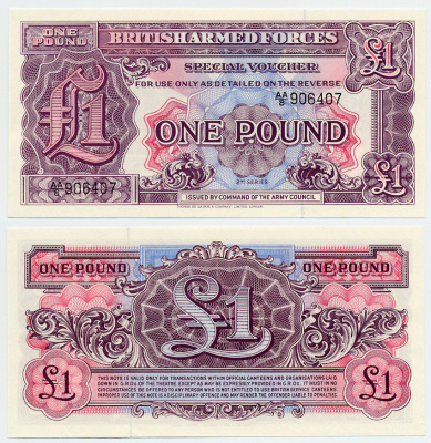 АНГЛИЯ 1 ФУНТ 1948 ДЛЯ АРМИИ, 2 СЕРИЯ Pick М22а бумага UNC (ПРЕСС) 6283-15-2