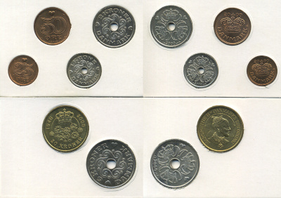 Дания набор из 6 монет 2000 Маргрете II (1972-), официальный набор     UNC  2-5-2-40