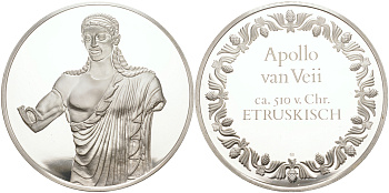 Нидерланды медаль ND Аполлон, 51,8 грамм серебро PROOF 00-00