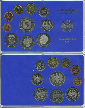 ФРГ НАБОР ИЗ 9 МОНЕТ 1979 J ОФИЦИАЛЬНЫЙ НАБОР В ПЛАСТИКЕ PROOF 00-00