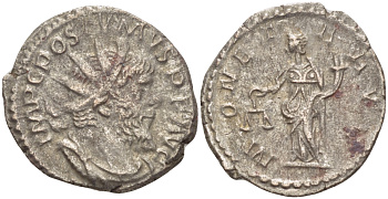 Римская Империя (императоры в Галлии) антониниан 260 - 269 Постум. IMP C POSTVMVS P F AVG / MONETA AVG, Монета с весами и рогом Изобилия, Колония Агриппины, Good Very fine RIC 315 биллон 1073-12-93