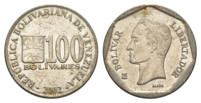 Венесуэла 100 боливаров 2002 Симон Боливар Y 83 сталь плакированная никелем 4605-127