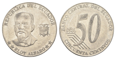 Эквадор 50 сентаво 2000 KM 108 нержавеющая сталь 4661-1115