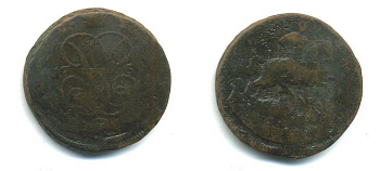 РОССИЯ 1 КОПЕЙКА 1759 медь 61-415