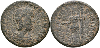 Римская Империя, Провинция Азия, Лидия, Сарды AE 241 - 244 Транквиллина, жена Гордиана III, бюст императрицы / богиня Деметра с факелом ( R ) Volume: VII.1 242.2 бронза 1100-6-84