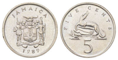 Ямайка 5 центов 1989 KM 46 медно-никель UNC 4617-846