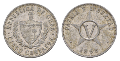 Куба 5 сентаво 1968 KM 34 алюминий 4649-735