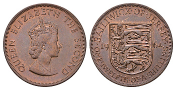 Джерси 1/12 шиллинга 1964 Елизавета II (1952-2022) KM 21 бронза 4178-1134