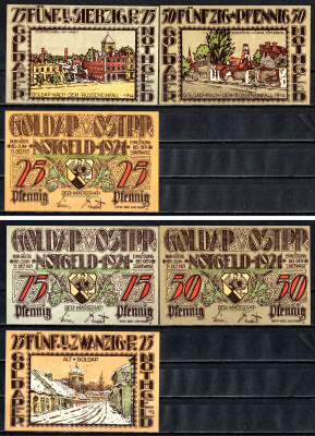 Голдап (Пруссия) набор из 3 нотгельдов ND (1921) 7556-11-3-2