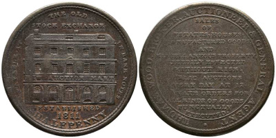 Великобритания 1/2 пенни 1811 Миддлсекс, Томас Вуд - брокер, аукционист Withers 845, Davis 65 медь 1518-343