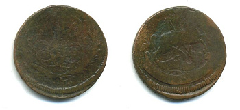 РОССИЯ 1 КОПЕЙКА 1760 медь 61-725