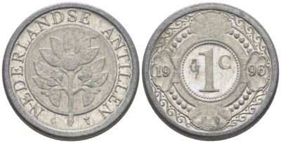 Нидерландские Антилы 1 цент 1996 Беатрикс (1980-2013) KM 32 алюминий 66-956
