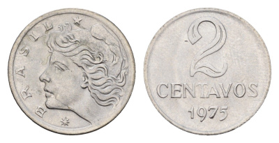 Бразилия 2 сентаво 1975 KM 576.2 нержавеющая сталь aUNC 4685-827
