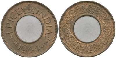 Британская Индия 1 пайс 1944 Георг VI (1936-1952) KM 533 бронза 33-1115