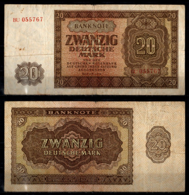 ГДР 20 марок 1948 Pick 13 a бумага 8518-46-3-2
