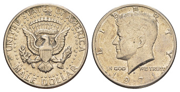 США 1/2 доллара (50 центов) 1971 D, Джон Кеннеди KM 202b медь плакированная медно-никелем aUNC 32-1141