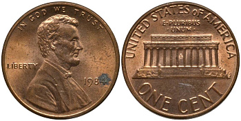 США 1 ЦЕНТ 1984 ЛИНКОЛЬН KM 201b цинк плакированный медью 4547-655