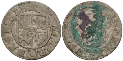 Бранденбург-Пруссия 3 полкера (3 полторака - 1 крейцер) ND (1624-1635) KM 116 серебро 4160-155