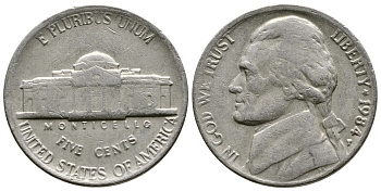 США 5 ЦЕНТОВ 1984 P, ДЖЕФФЕРСОН KM А192 медно-никель 25-1631