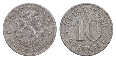 Гейдельберг 10 пфеннигов ND (1919-1920) Funck 203.3, Men05 11175.1, Men18 14006.1 железо 4659-251