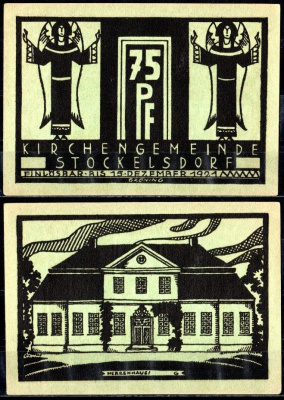Штоккельсдорф ( Ольденбург) 75 пфеннигов 1921 Mehl Grabowski 1271-2/3 бумага UNC (пресс) 7553-1-3-2