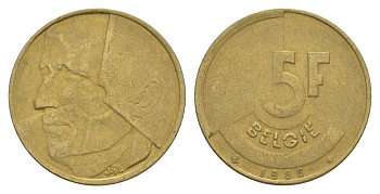 Бельгия 5 франков 1986 Belgie, Бодуэн I (1951-1993) KM 164 медь алюминий никель 4633-832