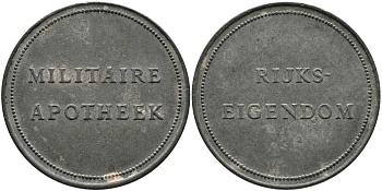 НИДЕРЛАНДЫ ЖЕТОН ND ВОЕННАЯ АПТЕКА, ДИАМЕТР 30 ММ. цинк 32-1115