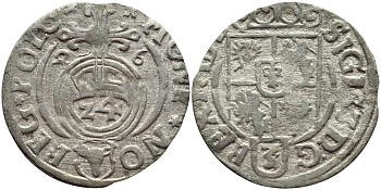 ПОЛЬША 1/24 ТАЛЕРА 1626 СИГИЗМУНД III (1587-1632) KM 15 серебро 3896-841