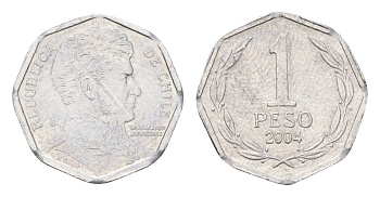 Чили 1 песо 2004 KM 231 алюминий aUNC 4664-121