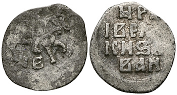 Русское Царство денга 1547-1584 Иван IV Васильевич, Тверской  монетный двор, 0,34 ГР ГиК №72 серебро 262-1554