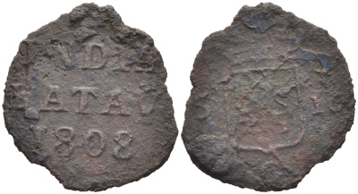 Нидерландская Восточная Индия 1 дуит 1808 KM 76 медь 4589-256